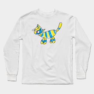 cat art  from Ukrainian children art Long Sleeve T-Shirt